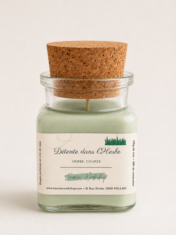 Bougie parfumée Détente dans l'herbe Tauriac Workshop