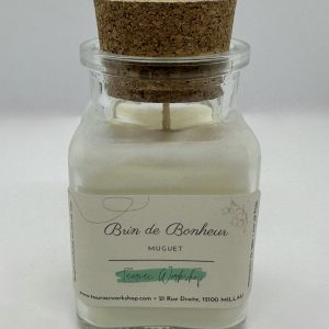 Bougie parfumée "Brin de Bonheur" de Tauriac Workshop (bougie muguet)