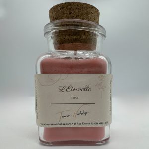 Bougie parfumée "L'Eternelle" de Tauriac Workshop (bougie rose)