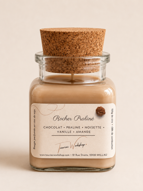 Bougie parfumée Rocher Praliné Tauriac Workshop