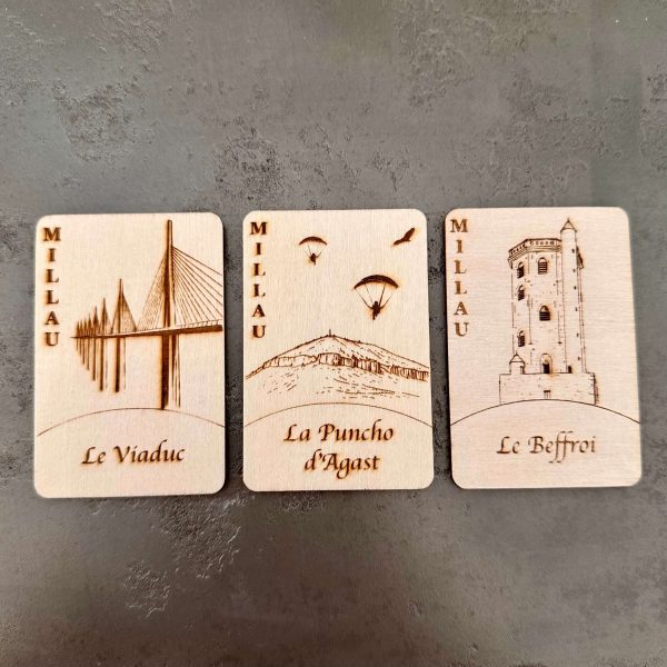 Collection "Millau" - magnets en bois - Tauriac Workshop