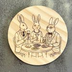 Dessous de verre "Apéro elegant chez les lapins" de Tauriac Workshop