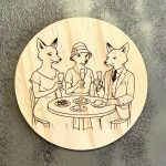 Dessous de verre "Apéro elegant chez les renards" de Tauriac Workshop