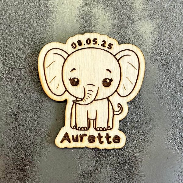 Magnet personnalisé naissance elephant Tauriac Workshop