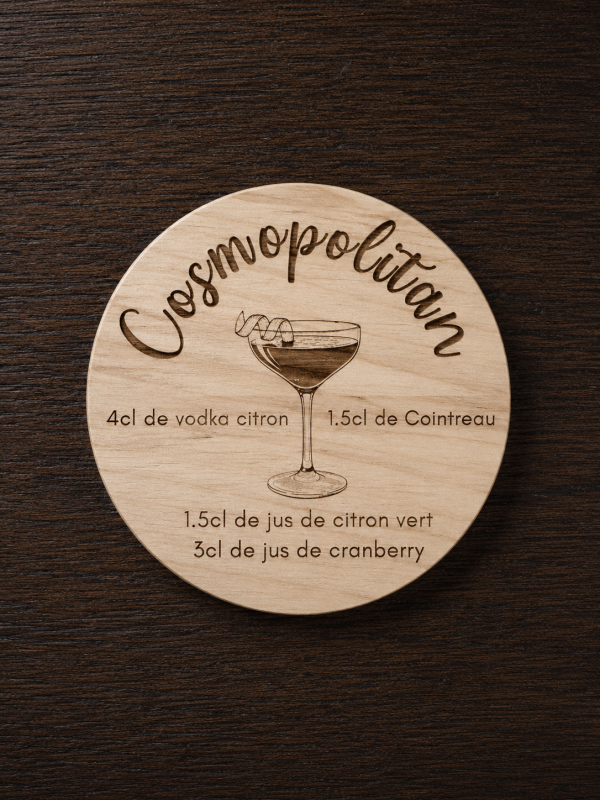 Dessous de verre Cocktail Cosmopolitan Tauriac Workshop
