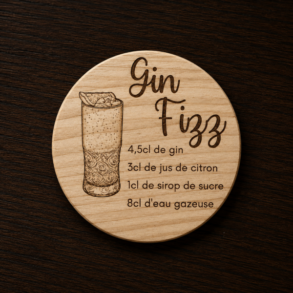 Dessous de verre Cocktail Gin Fizz Tauriac Workshop