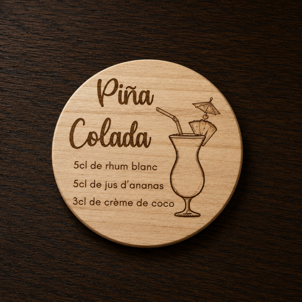Dessous de verre Cocktail Piña Colada Tauriac Workshop