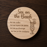 Dessous de verre Cocktail Sex on the Beach Tauriac Workshop