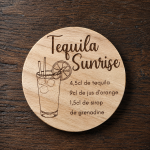 Dessous de verre Cocktail Tequila Sunrise Tauriac Workshop