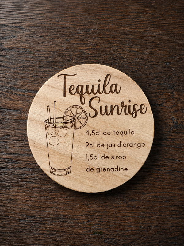 Dessous de verre Cocktail Tequila Sunrise Tauriac Workshop