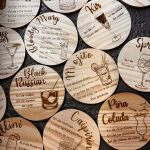 Dessous de verre pyrogravé "Cocktails" de Tauriac Workshop