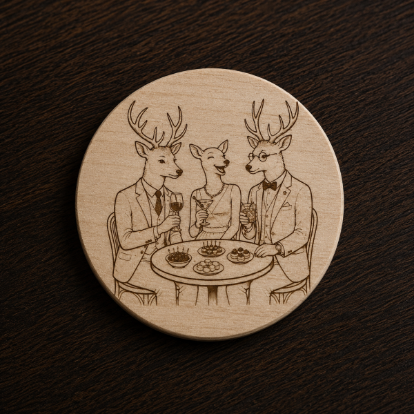 Dessous de verre Apéro élégant chez les cerfs Tauriac Workshop
