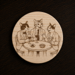 Dessous de verre Apéro élégant chez les chats Tauriac Workshop