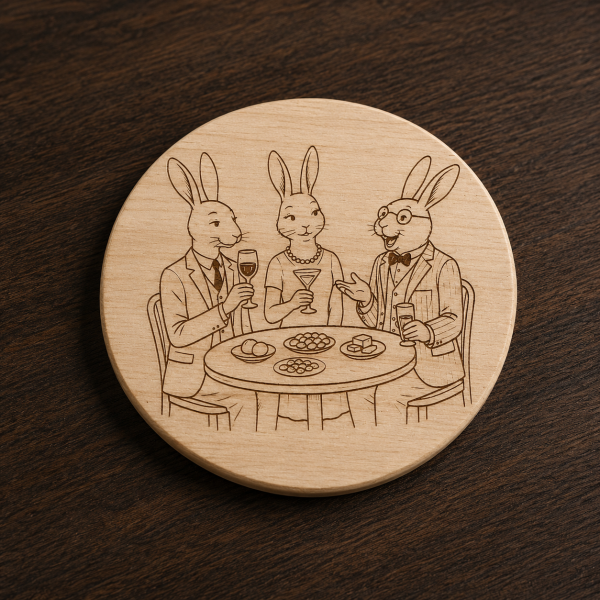 Dessous de verre Apéro élégant chez les lapins Tauriac Workshop