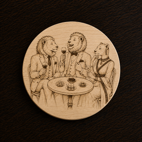 Dessous de verre Apéro élégant chez les lions Tauriac Workshop