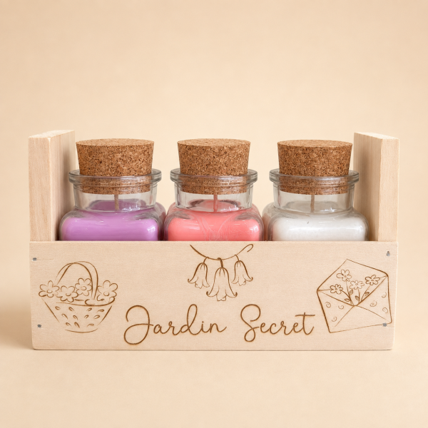 Coffret Jardin Secret 3 bougies parfumées en cire de soja Tauriac Workshop